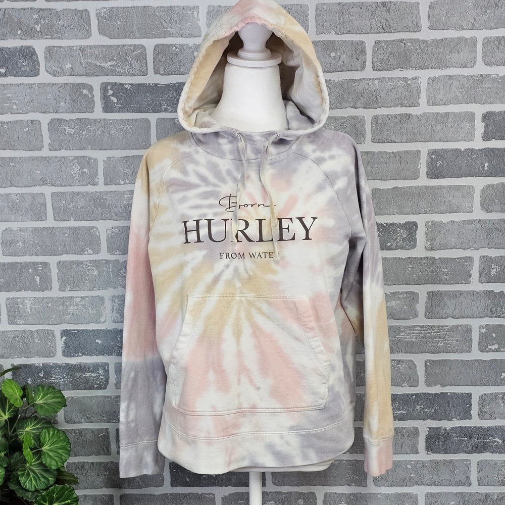 Hurley Born From Water Tie Dye Hoodie Women's Small Pastel Spiral Pullover